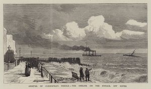 Ankunft der Nadel der Kleopatra, der Obelisk auf der Reise, vor Dover (Gravur) von English School