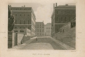 Stigende udsigt over Hay Hill, London af English School