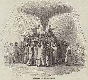 Opstigning af Nassau-ballonen (gravering) af English School