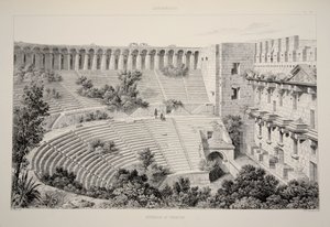 Aspendu - Interiør af teater, fra The Principal Ruins of Asia Minor, pub. 1863 (litho) af English School