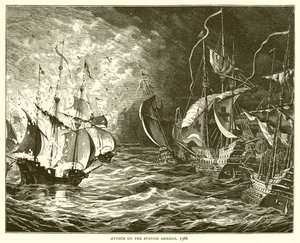 Angreb på den spanske armada, 1588 af English School