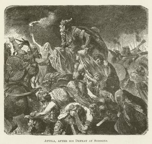 Attila, efter hans Nederlag ved Soissons af English School