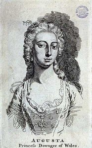 Augusta, enkeprinsesse af Wales (1719-72), ca. 1751 (gravering) af English School