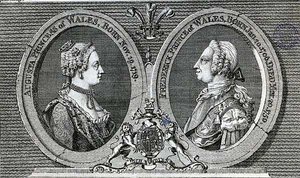 Augusta, Princess of Wales (1719-72) og Frederick Louis, Prince of Wales (1707-51), mindesmærke fra Gentleman