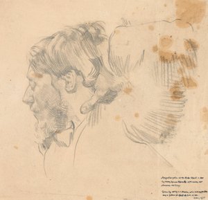 Augustus John ved Slade School of Art, ca. 1897 (grafit på papir) af English School