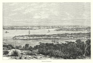 Australien: Sydney Harbour (gravering) af English School