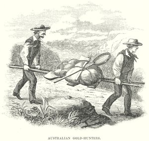 Australske guldjægere (gravering) af English School