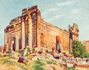 Baalbek, Bacchus-templet (farvelitografi) af English School