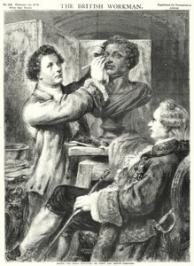 Bacon, den store billedhugger; eller, fromhed og geni kombineret (stik) af English School