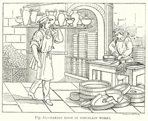 Bagerum i Porcelænsværker (gravering) af English School