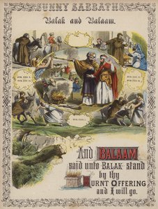 Balak og Bileam (farvet gravering) af English School