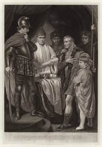 Baliol overgiver sin krone til Edward I af English School