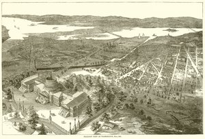 Ballonudsigt over Washington, maj 1861 af English School
