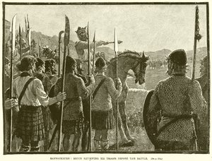 Bannockburn: Bruce gennemgår sine tropper før slaget af English School