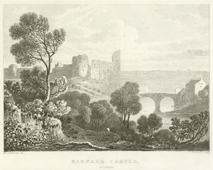 Barnard Castle, Durham (gravering) af English School