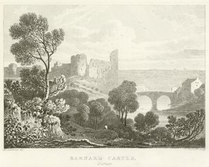 Barnard Castle, Durham (gravering) af English School