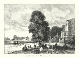 Barnes Terrace i 1823 (kobberstik) af English School