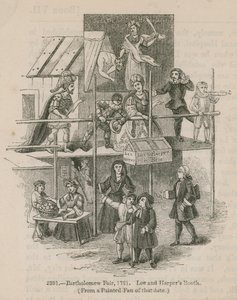 Bartholomew Fair, 1721; Lee og Harpers Booth af English School