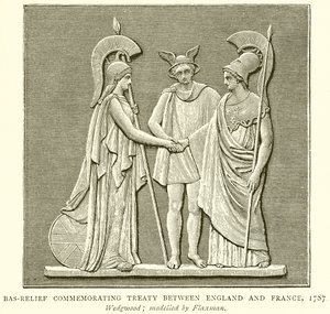 Bas-relief til minde om traktat mellem England og Frankrig, 1787 af English School