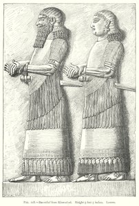 Bas-Relief fra Khorsabad (gravering) af English School