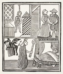 Batemans Tragedy, illustration fra Chap-books of the Eighteenth Century af John Ashton, pub. 1882 af English School