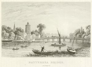 Battersea Brücke, Surrey (Stich) von English School