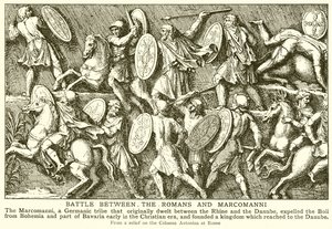 Kamp mellem romerne og Marcomanni af English School