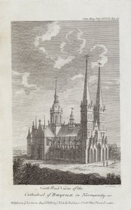 Bayeux-katedralen, Normandiet, 1819 af English School