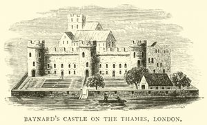 Baynards Castle ved Themsen, London af English School