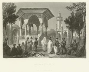 Bazaar i Jaffa, 1837 af English School
