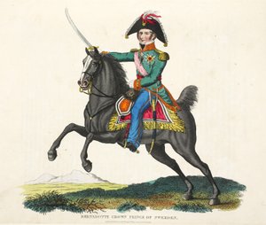 Bernadotte, Sveriges kronprins, pub. af Richard Evans, engr Romney, illustration fra An Historical Account of the Battle of Waterloo af William Mudford, 1816 af English School