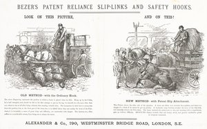 Bezers Patent Reliance Slip-Links og sikkerhedskroge