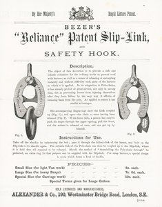 Bezers Reliance Patent Slip-Link og sikkerhedskrog af English School