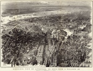 Liverpool i fugleperspektiv af English School