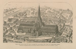 Fugleperspektiv af gamle St Pauls af English School