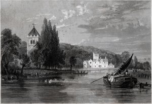 Bisham Abbey. (gravering, ca. 1850) af English School