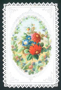 Brombær og blomster, kort af English School