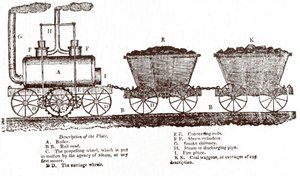 Blenkinsops stativlokomotiv, ca. 1814 (gravering) af English School