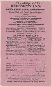Blossoms Inn, Lawrence Lane, Cheapside, Bill af English School