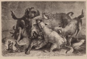 Vildsvinejagt, angrebet (kobberstik) af English School