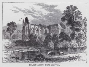 Bolton Abbey, nær Skipton (gravering) af English School