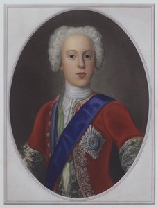 Bonnie Prince Charlie - Charles Edward Stuart, The Young Pretender (farvelitografi) af English School
