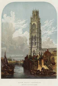 Boston Church, Lincolnshire (chromolitho) af English School