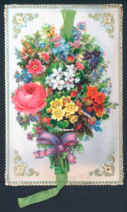 Buket blomster, kort af English School