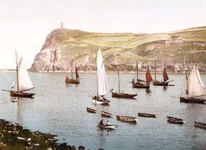 Bradda Head, Isle of Man (håndfarvet foto)