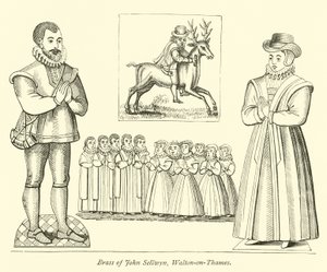 Brass of John Sellwyn, Walton-on-Thames  af English School