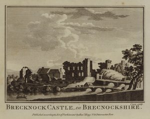 Brecknock Castle, i Brecknockshire (gravering) af English School