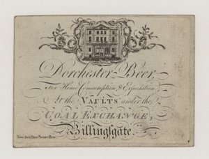 Brewer, Dorchester Beer, handelskort af English School