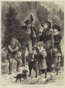 Bringing Home The Christmas Tree (gravering) af English School
