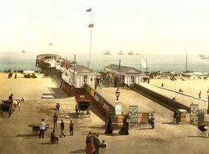 Britannia Pier, Yarmouth (håndfarvet foto) af English School